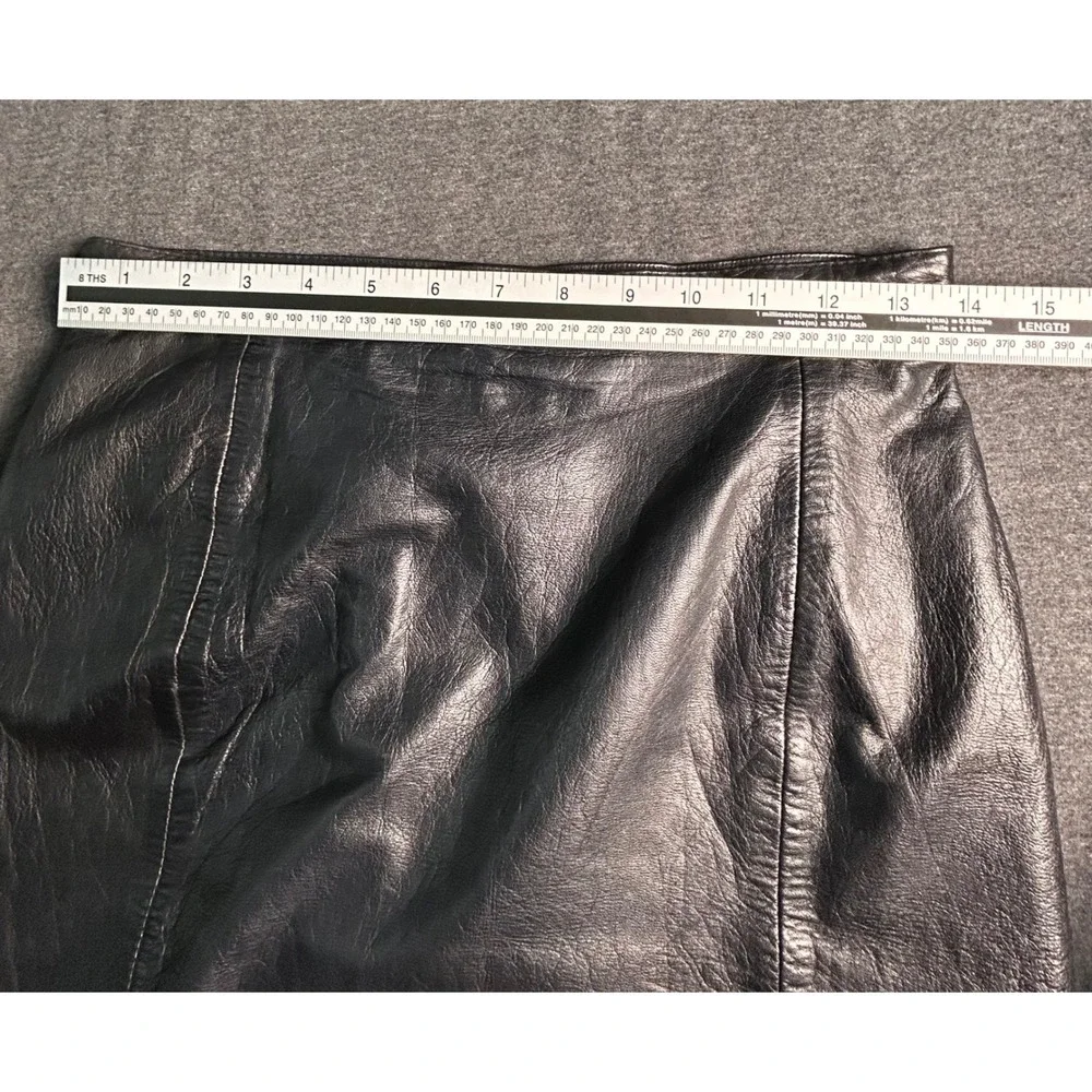 B.B. Dakota Leatherwear Women's Black Midi Skirt Button‎ Front Size 9/10